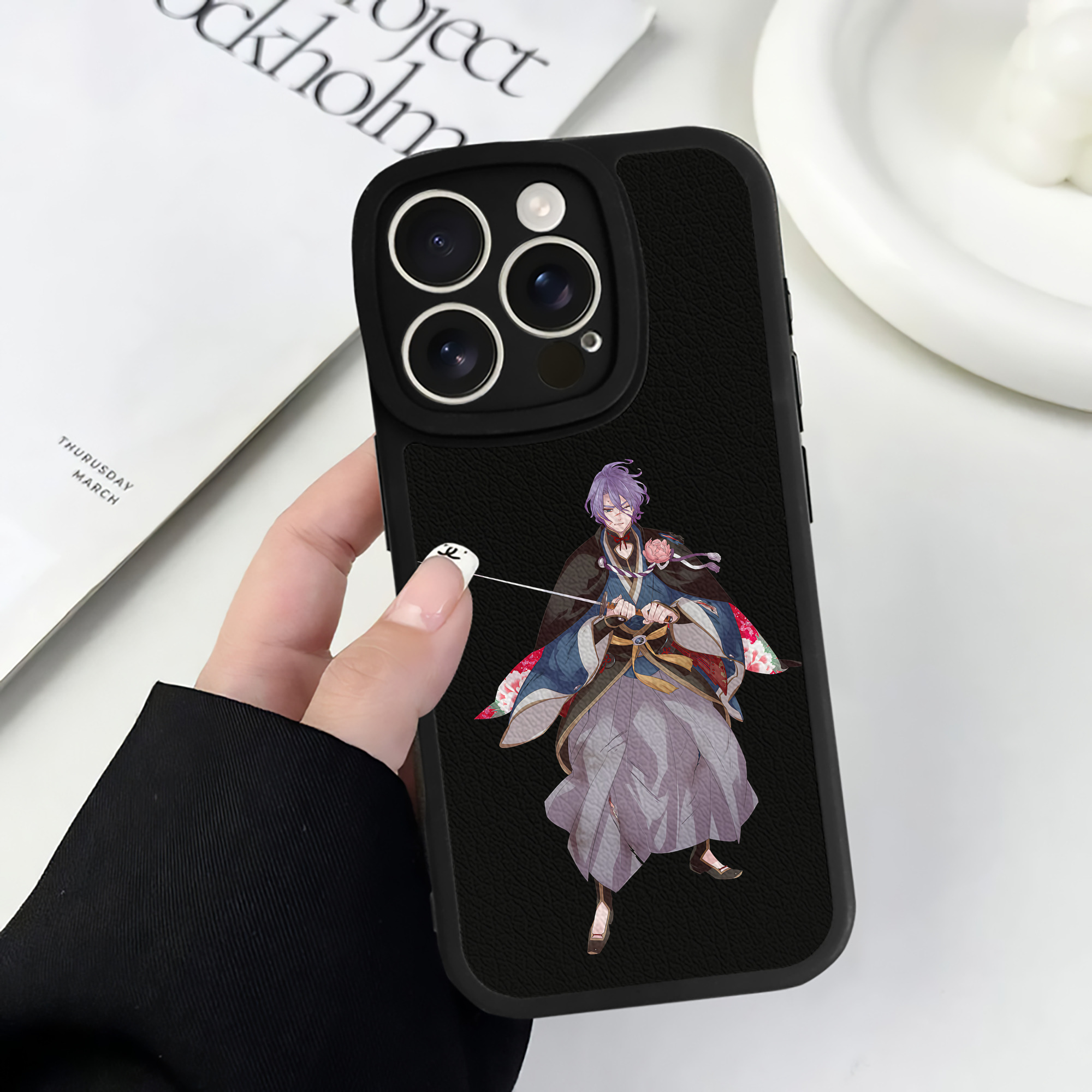 （画像用） 刀剣乱舞 Touken Ranbu 【iPhone 16シリーズ対応】シリコンスマホケース（レザー調） 材質：シリコン